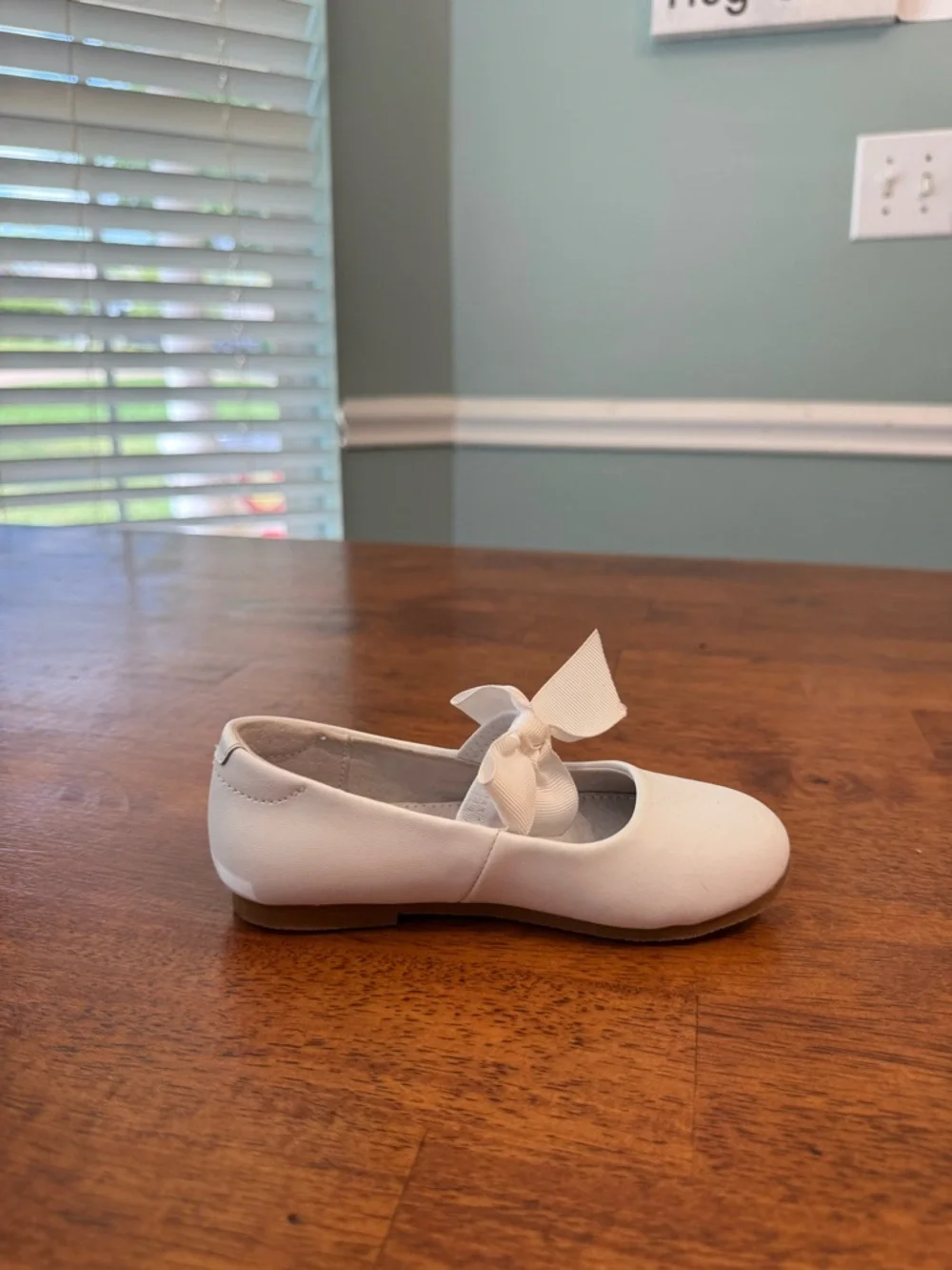 L'Amour Pauline Special Occasion Bow Flat White Ribbon Tie Ballet Flat shoes 10